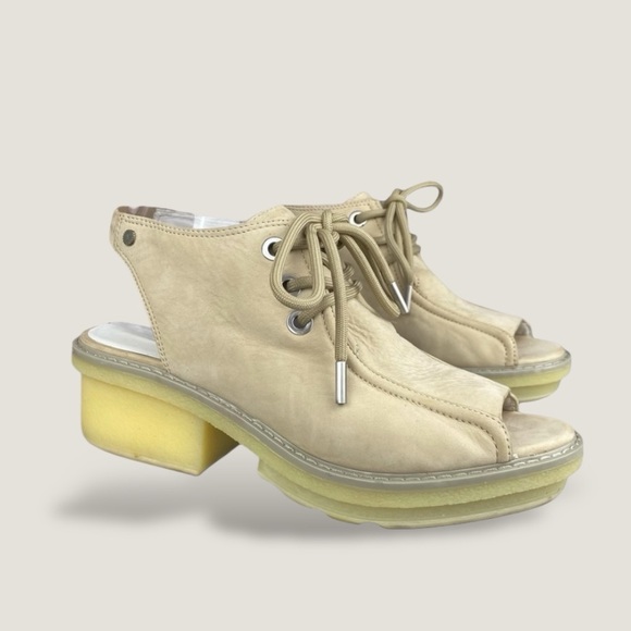 3.1 Phillip Lim Shoes - Phillip Lim Open-Toe Platform Chunky Sandal Lace-Up Ivory Beige Leather Boho
